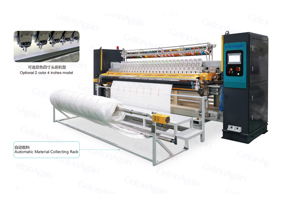 Computerized Multi-head Rotaryhook Quilting Machine (Model N)+ High Speed Universal Cutting Machine Production Line